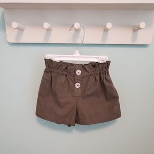 Zara Baby Girl Olive Paperbag Shorts